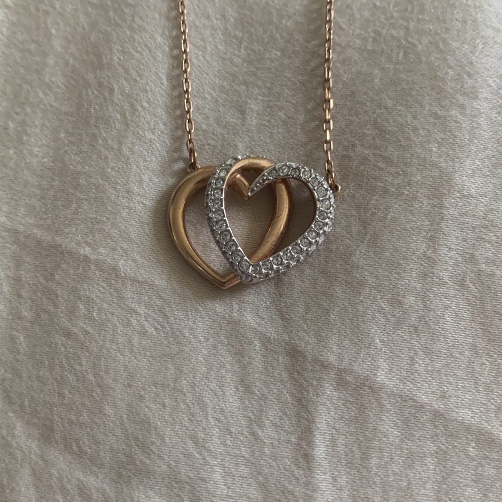 Swarovski Crystal Pavé Double Heart Necklace
